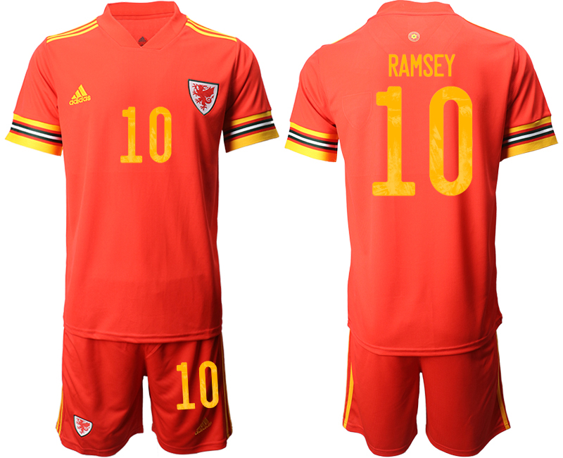 Men 2021 European Cup Welsh home red #10 Soccer Jersey->welsh jersey->Soccer Country Jersey